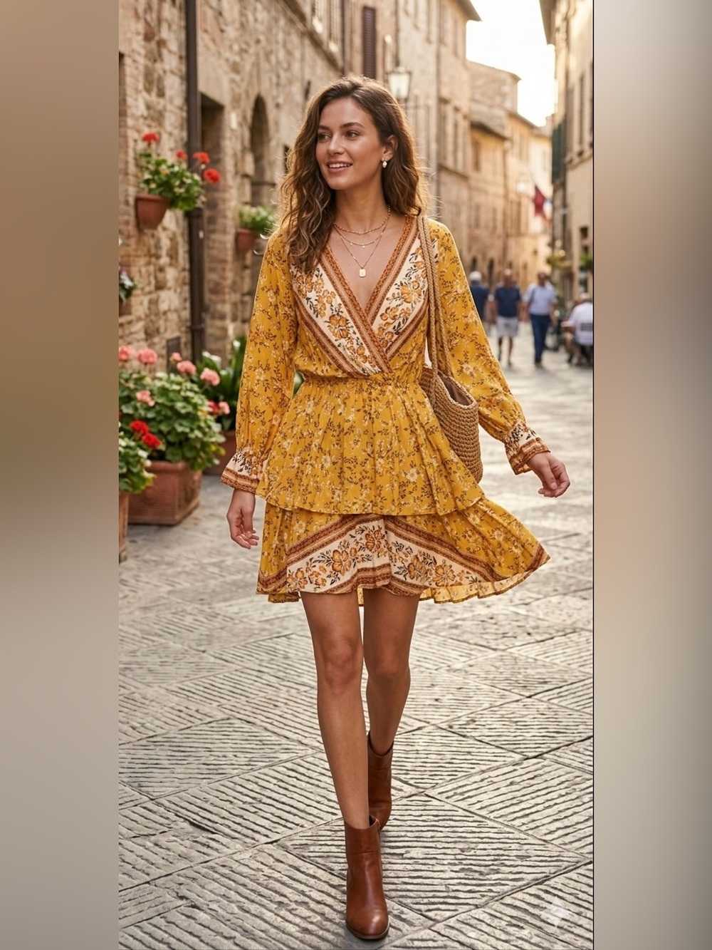 Umgee Long sleeve dress for summer& fall! A little boho, a lot of sunshine.☀️